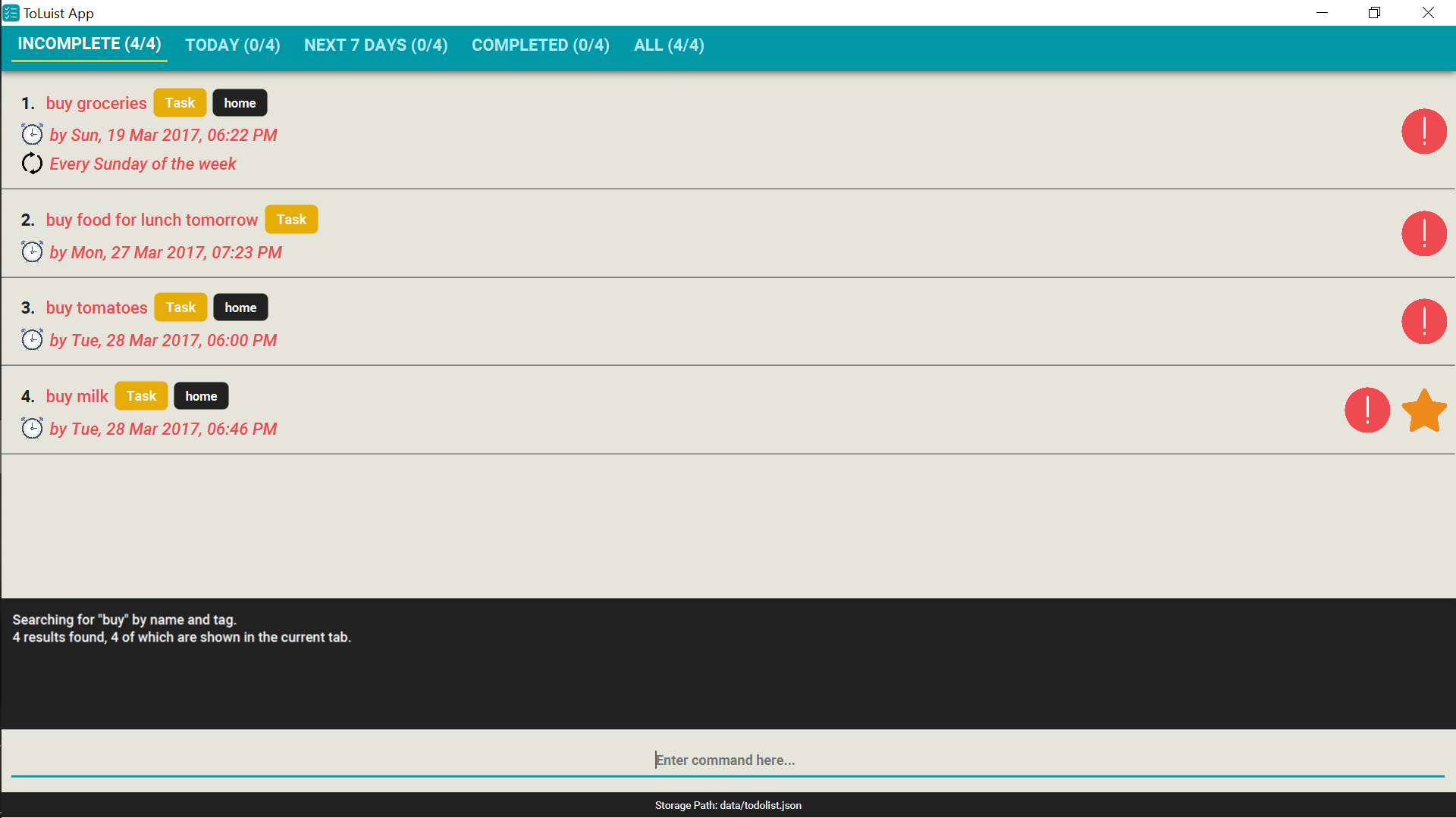 toluist find command